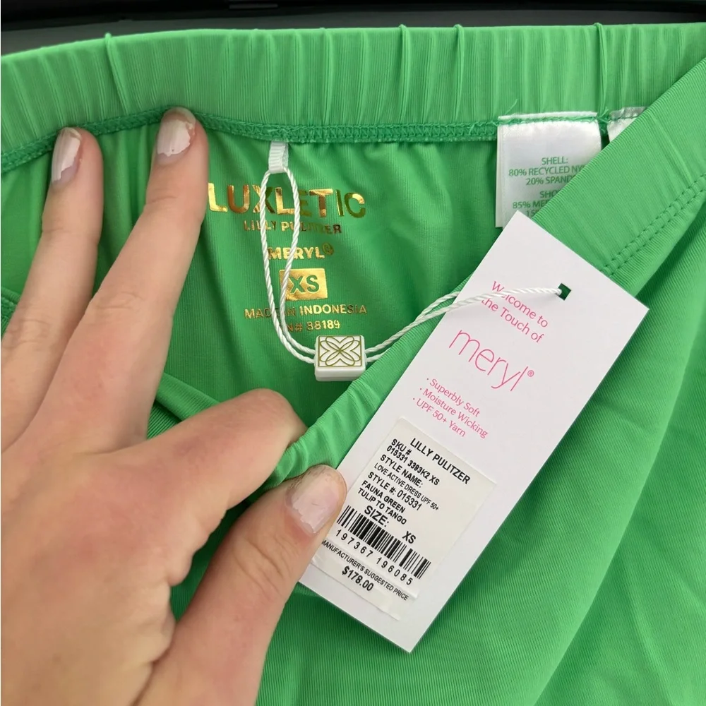 NWT Lilly Pulitzer Luxletic Love Active Dress Fauna Green Tulip to Tango size XS - Picture 5 of 12